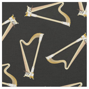 Harps Music Musician Room Decor Fabric