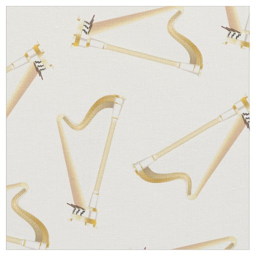 Harps Music Musician Room Decor White Fabric