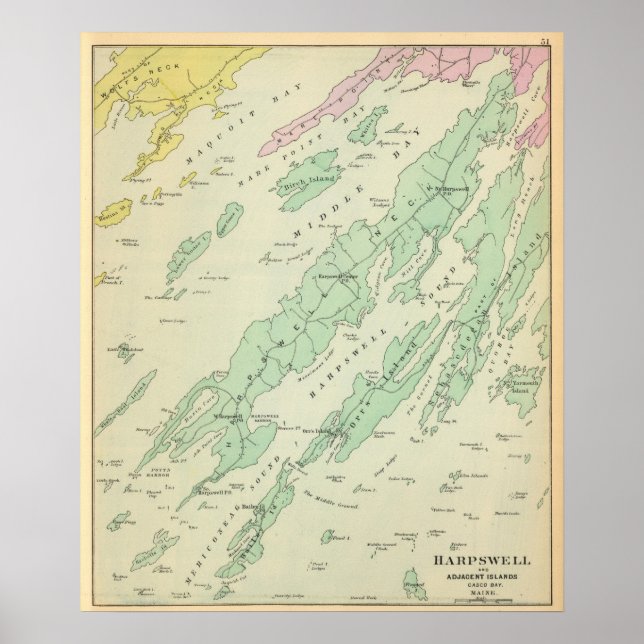 Harpswell, adjacent islands poster (Front)