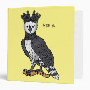 Harpy eagle cartoon illustration 3 ring binder