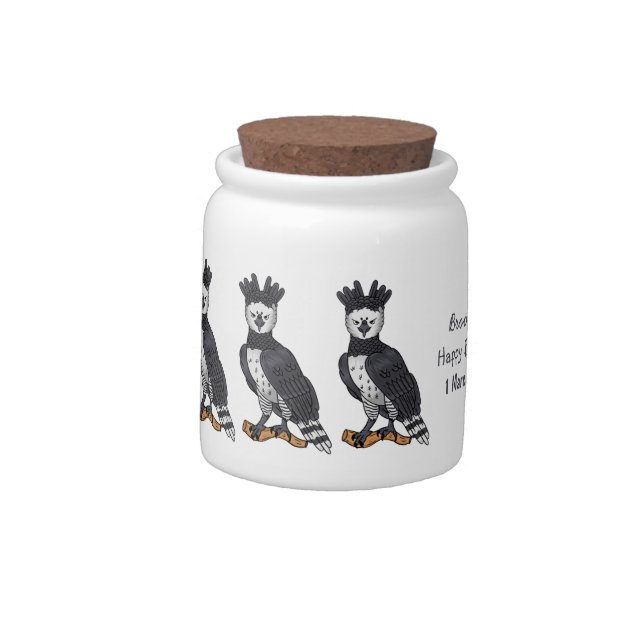 Harpy eagle cartoon illustration  candy jar (Left)