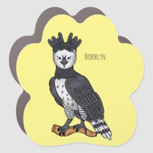 Harpy eagle cartoon illustration car magnet