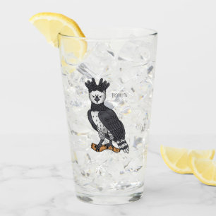 Harpy eagle cartoon illustration glass
