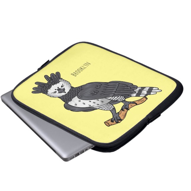 Harpy eagle cartoon illustration  laptop sleeve (Front Bottom)