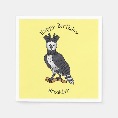 Harpy eagle cartoon illustration napkins