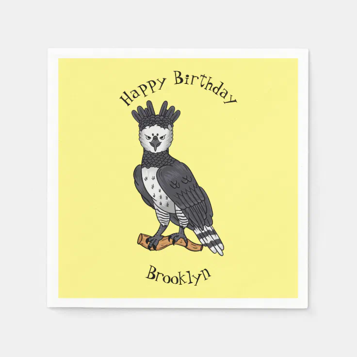 Harpy eagle cartoon illustration napkins | Zazzle Harpy eagle cartoon illustration napkins | Zazzle