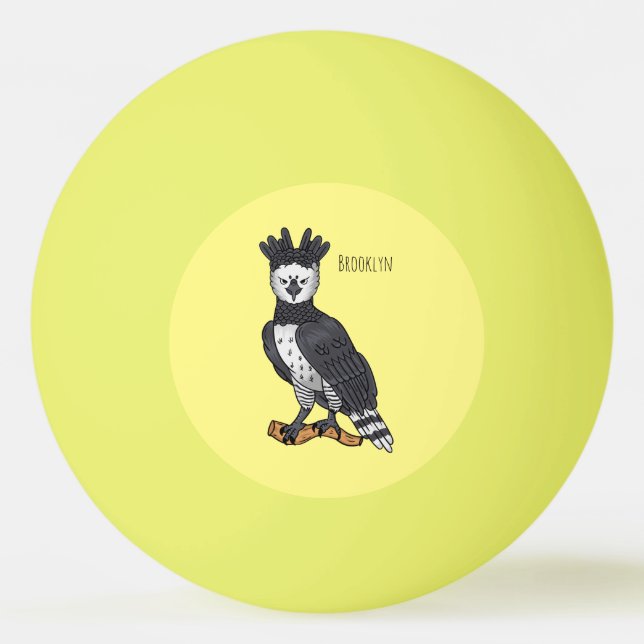 Harpy eagle cartoon illustration  ping pong ball (Front)