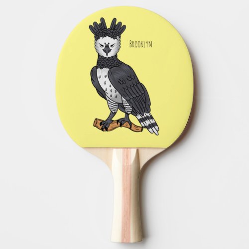 Harpy eagle cartoon illustration  ping pong paddle