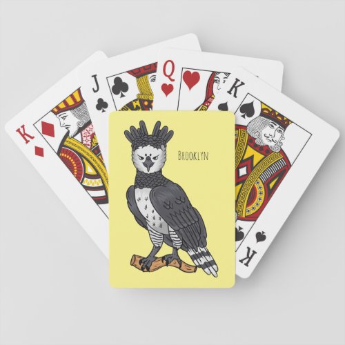 Harpy eagle cartoon illustration poker cards