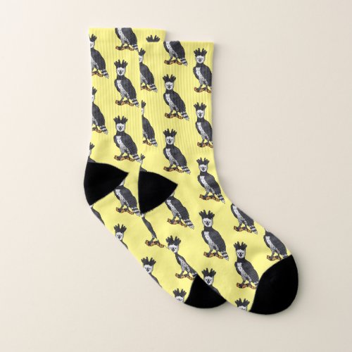 Harpy eagle cartoon illustration socks