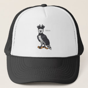 Harpy eagle cartoon illustration trucker hat