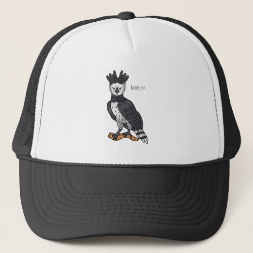 Harpy eagle cartoon illustration   trucker hat