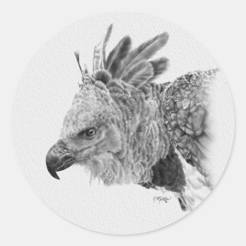 Harpy Eagle Drawing Classic Round Sticker