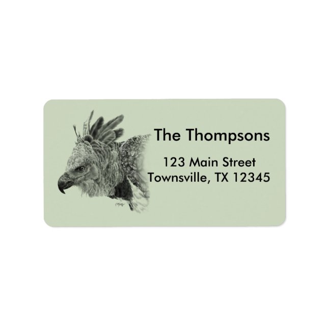Harpy Eagle Drawing Label (Front)