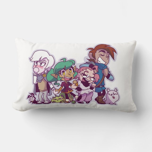 Harpy Gee Friends and Pets! Lumbar Pillow (Front)