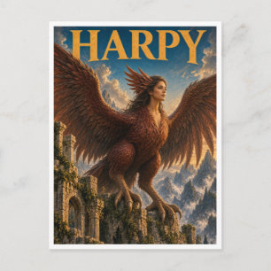 Harpy, Gothic Fantasy Monster Postcard
