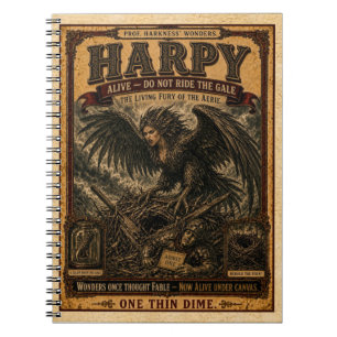 Harpy, Vintage Circus Monster Notebook
