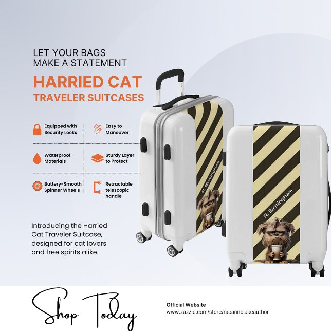 Harried Cat Traveler Suitcases (Creator Uploaded)