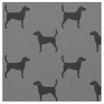 Harrier Dog Silhouettes Grey and Black Patterned Fabric