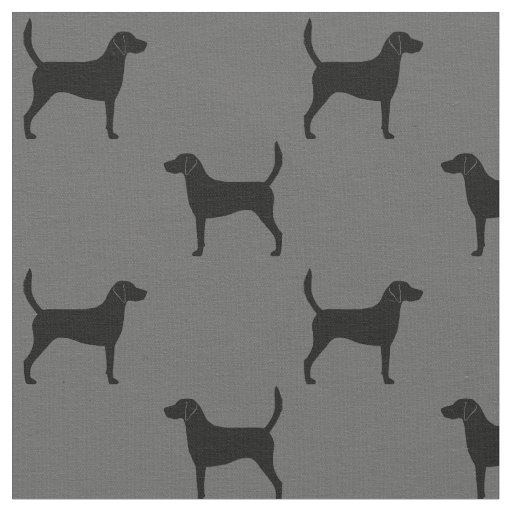Harrier Dog Silhouettes Grey and Black Patterned Fabric