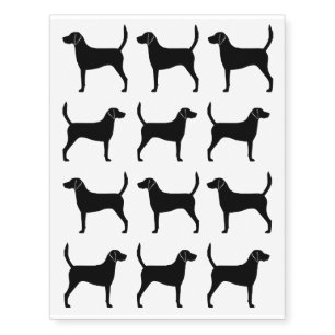 Harrier Dog Silhouettes Temporary Tattoos
