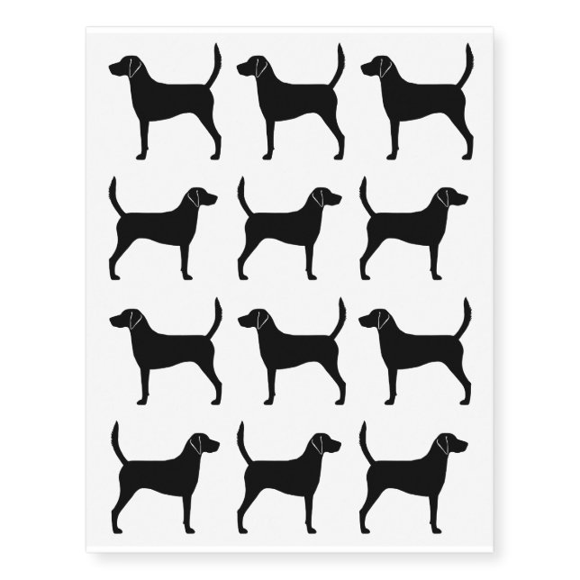 Harrier Dog Silhouettes Temporary Tattoos (Front)