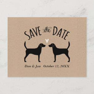 Harrier Dog Silhouettes Wedding Save the Date Announcement Postcard