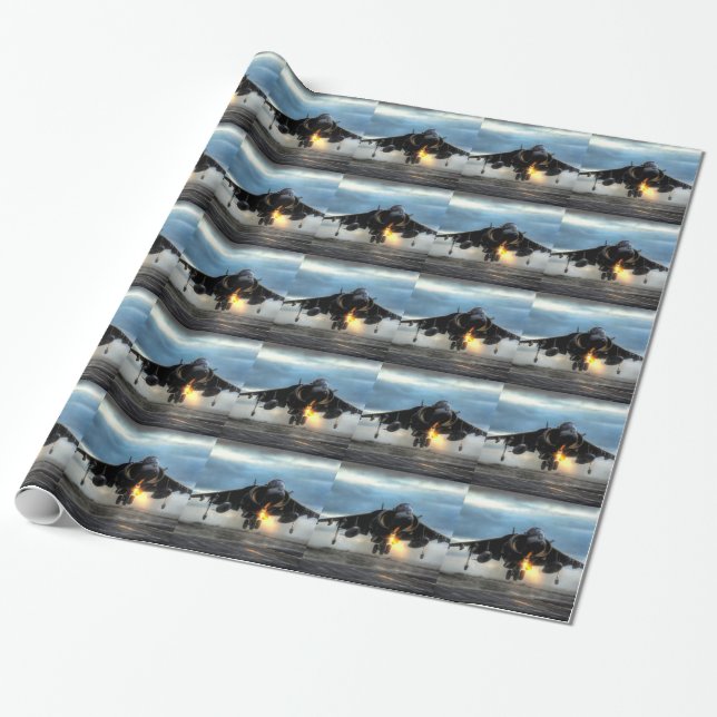Harrier Fighter Jet Wrapping Paper (Unrolled)