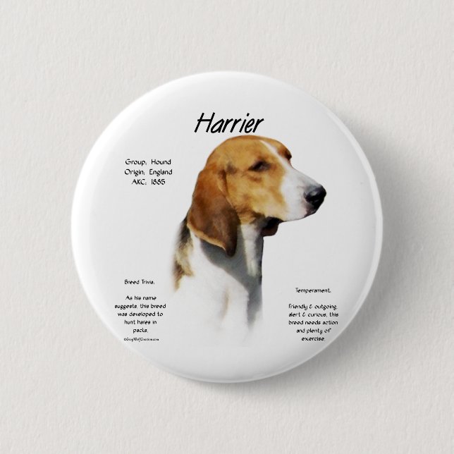 Harrier History Design Button (Front)