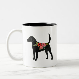 Harrier or Beagle Dog Breed Boho Silhouette Two-Tone Coffee Mug