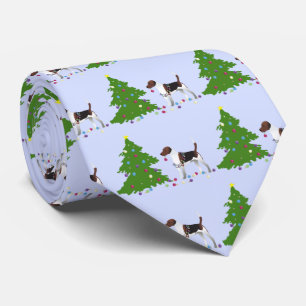 Harrier or Beagle Silhouette Christmas Design Neck Tie