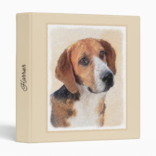 Harrier Painting - Cute Original Dog Art 3 Ring Binder