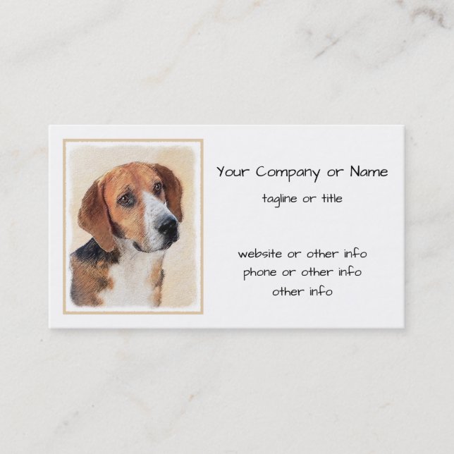 Harrier Painting - Cute Original Dog Art Business Card (Front)