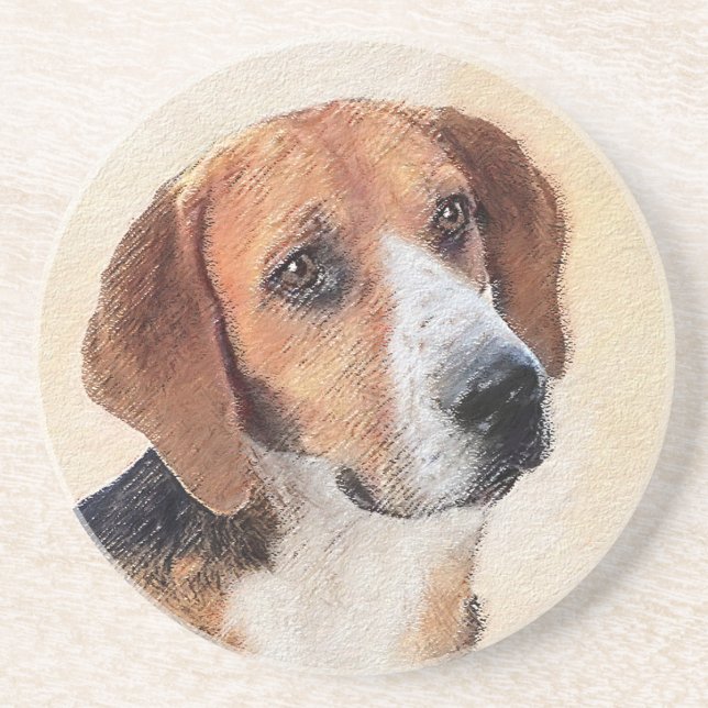 Harrier Painting - Cute Original Dog Art Coaster (Front)