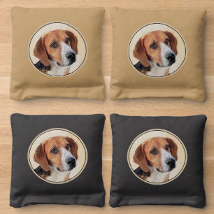 Harrier Painting - Cute Original Dog Art Cornhole Bags