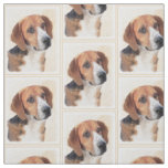 Harrier Painting - Cute Original Dog Art Fabric