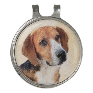 Harrier Painting - Cute Original Dog Art Golf Hat Clip