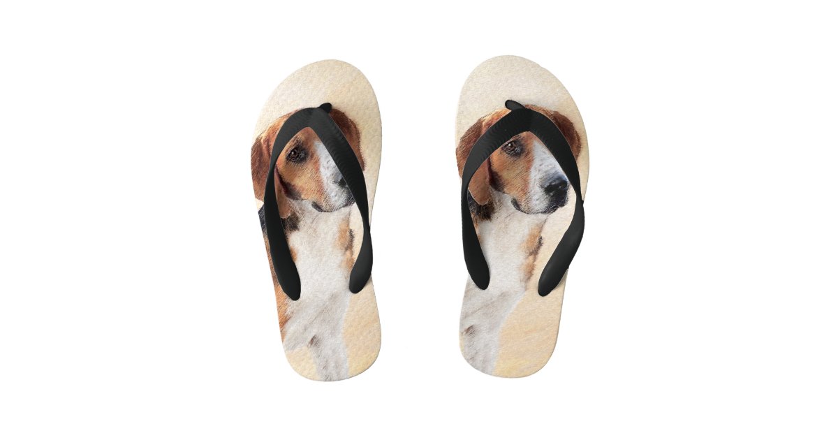 Harrier Painting Cute Original Dog Art Kid S Flip Flops Zazzle Com