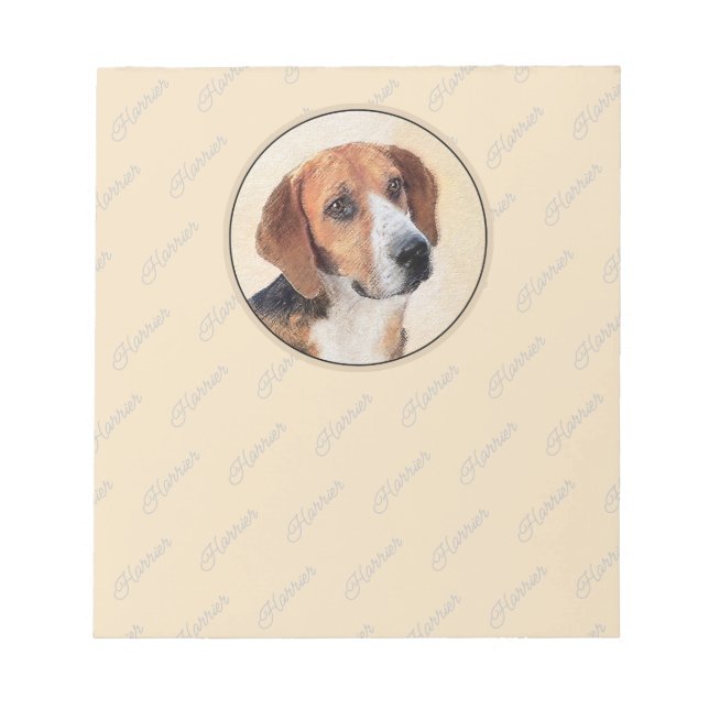 Harrier Painting - Cute Original Dog Art Notepad (Front)
