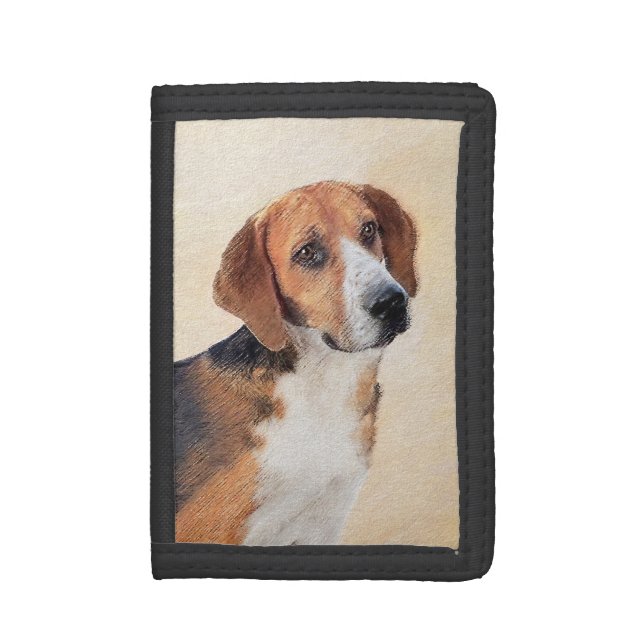 Harrier Painting - Cute Original Dog Art Trifold Wallet (Front Vertical)