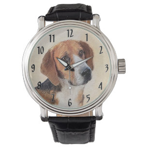 Harrier Painting - Cute Original Dog Art Watch