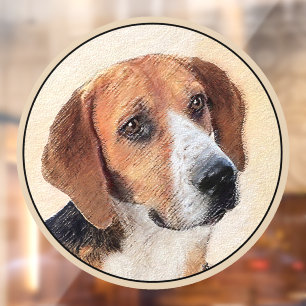Harrier Painting - Cute Original Dog Art Window Cling