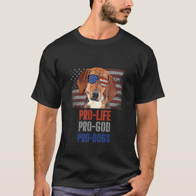 Harrier Pro Life Pro God Pro Dogs T-Shirt (Front)