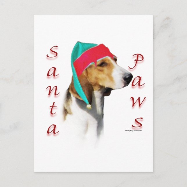 Harrier Santa Paws Holiday Postcard (Front)
