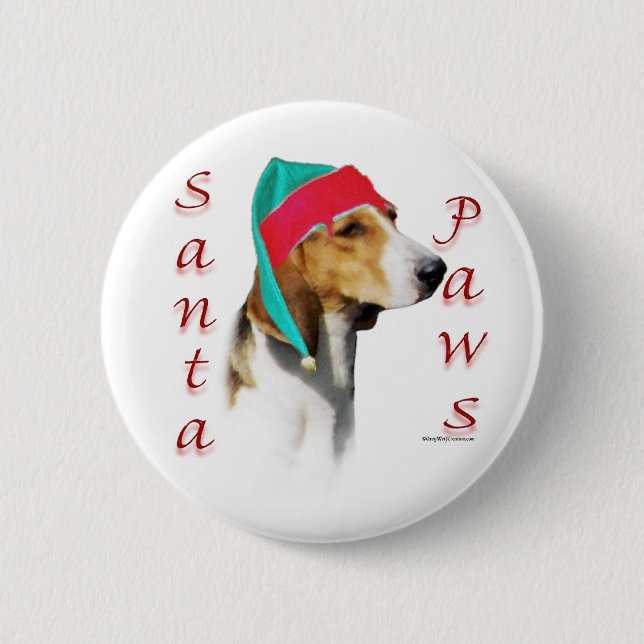 Harrier Santa Paws Pinback Button (Front)