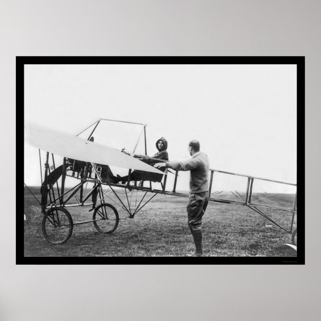 Harriet Quimby in Her Airplane 1911 Poster (Front)