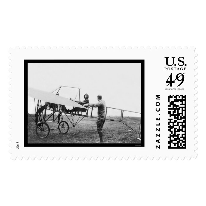 Harriet Quimby in her Airplane 1911 Stamp