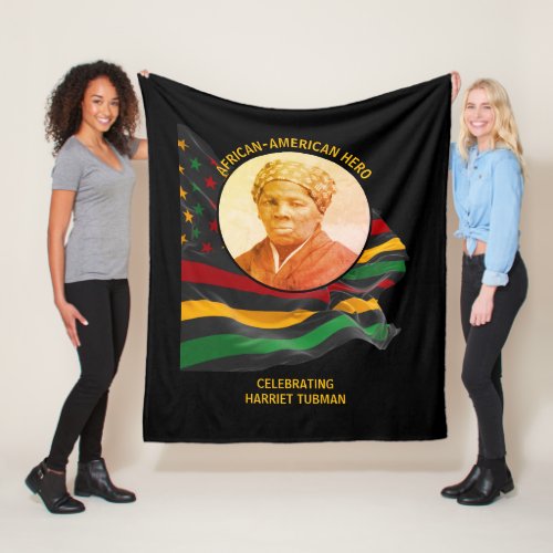 HARRIET TUBMAN African American Hero BLACK HISTORY Fleece Blanket