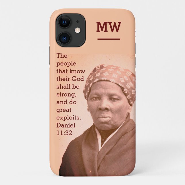 HARRIET TUBMAN Bible Verse MONOGRAM Peach Case-Mate iPhone Case (Back)