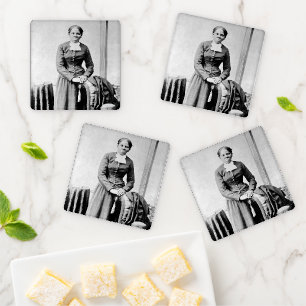 Harriet Tubman Conductor Underground Railroad Coaster Set